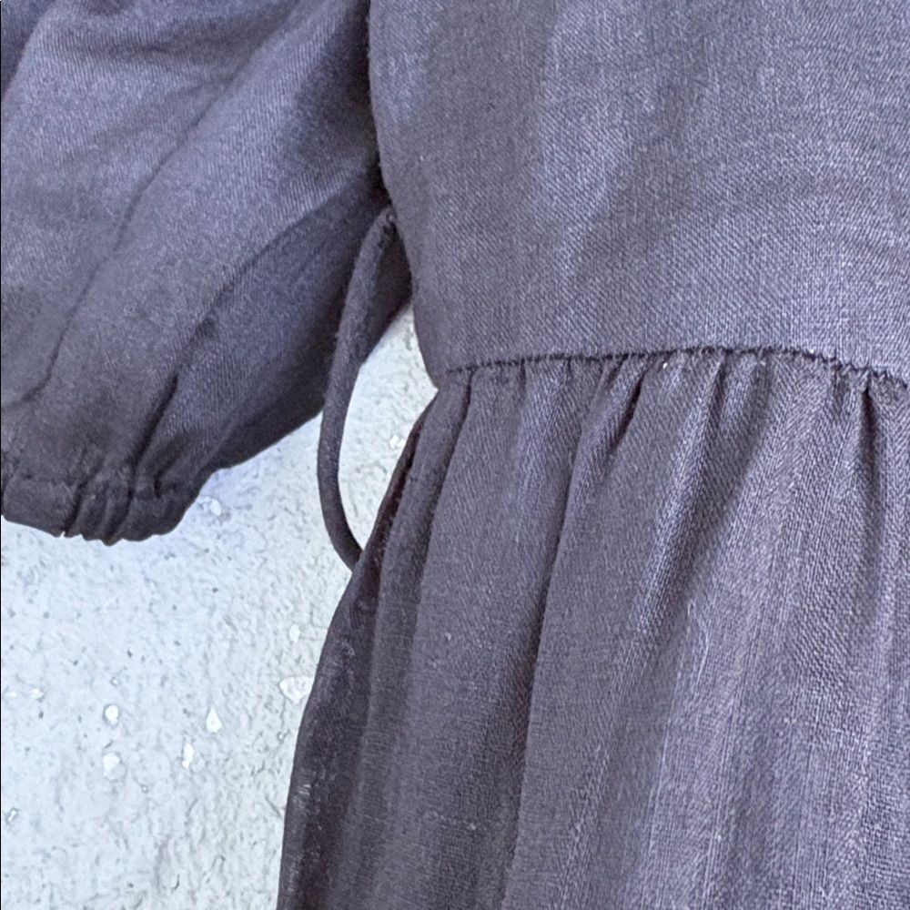 Zimmerman black linen dress with ruffled neck line - Picture 6 of 6